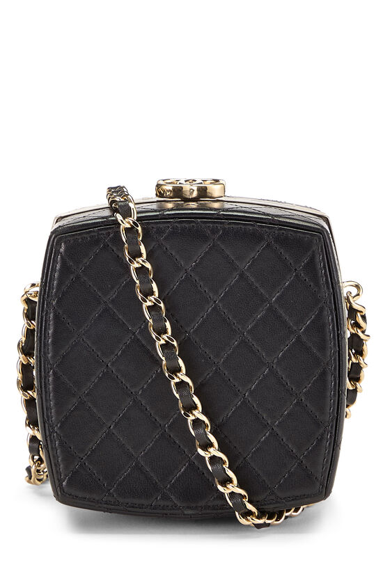 Black Lambskin Powder Case Clutch On Chain, , large image number 3