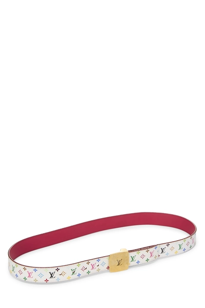 Takashi Murakami X Louis Vuitton White Monogram Multicolore Ceinture 90	, , large