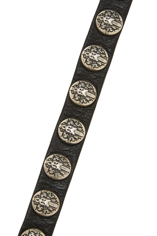 Black Leather Dagger Studded Gunslinger Choker, , large image number 2