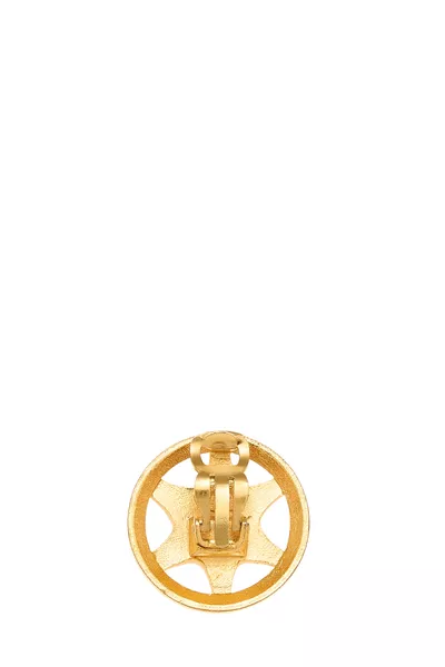 Gold Star Badge Earrings, , large