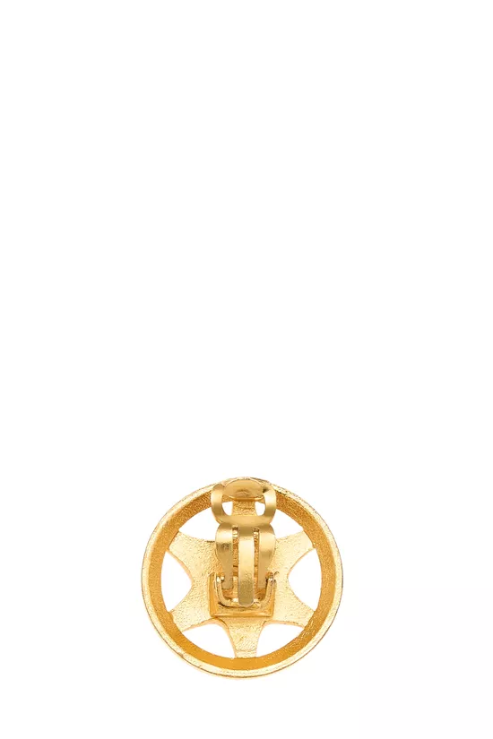 Gold Star Badge Earrings, , large image number 1