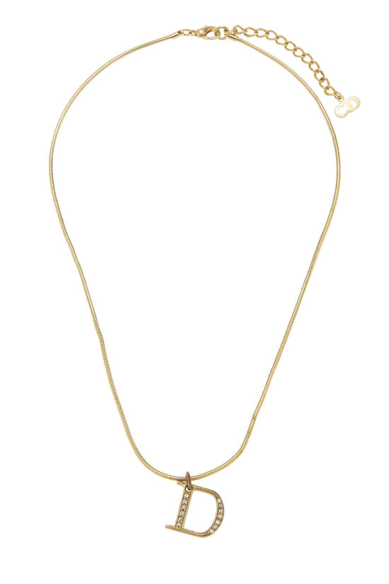 Gold Crystal Logo Necklace, , large image number 0