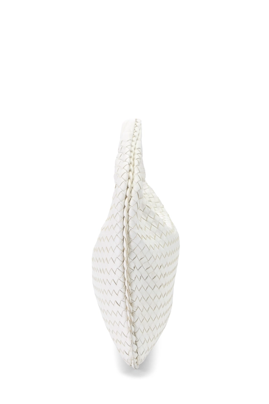 White Intrecciato Veneta Hobo Medium, , large image number 2