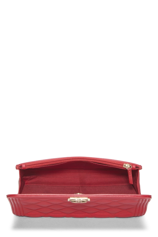 Red Quilted Lambskin Boy Wallet on Chain (WOC), , large image number 5