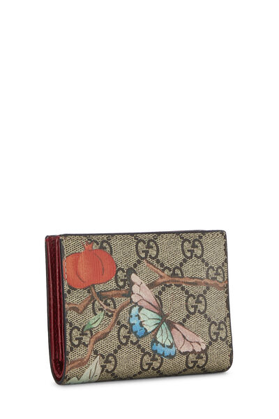 Red GG Supreme Canvas Tian Compact Wallet, , large