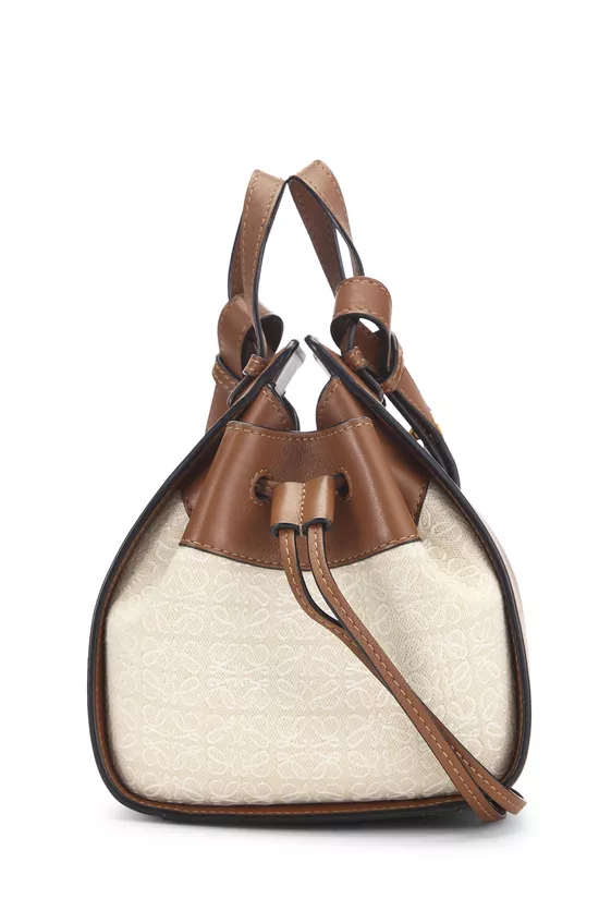 Brown Jacquard Canvas Hammock Drawstring Bag Mini, , large image number 2