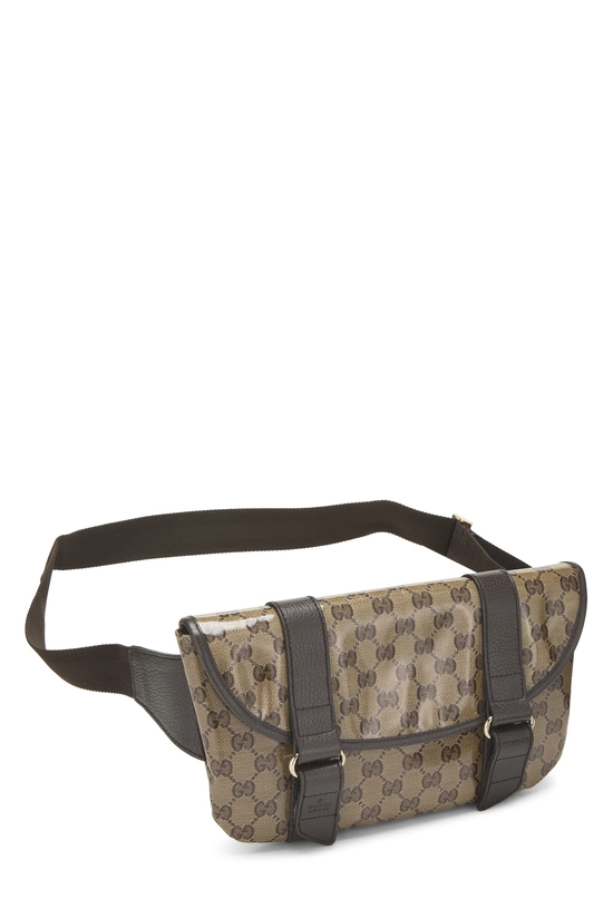 Brown Crystal Canvas Buckle Belt Bag, , large image number 1