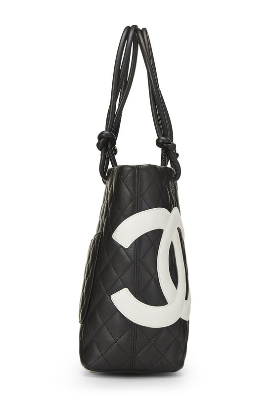 Chanel Vintage 2004 Cambon Black and White CC Tote Bag