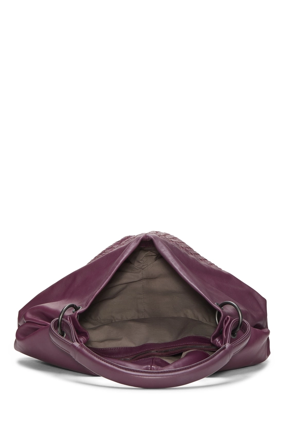 Burgundy Intrecciato Leather Aquilone Fortune Cookie Hobo, , large image number 5