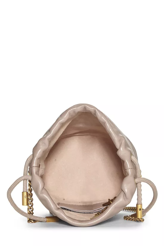 Beige Leather GG Marmont Chain Bucket Bag Mini, , large image number 5