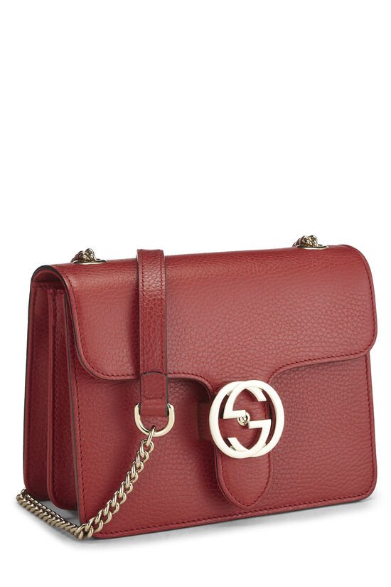Red Leather Interlocking Crossbody Bag Small, , large image number 1