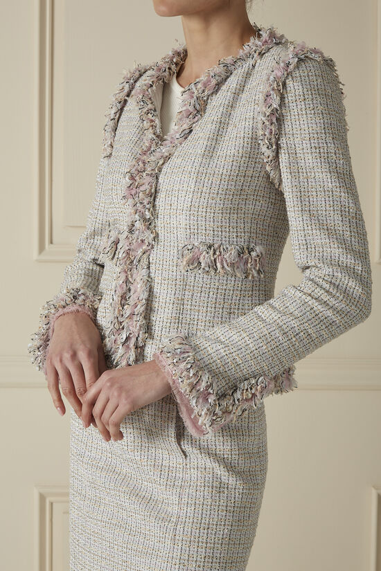 Chanel Pink Tweed Skirt Suit 60CHX-145
