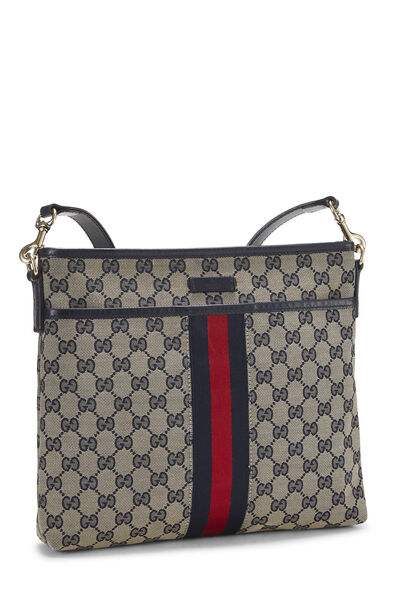 Navy GG Canvas Web Messenger, , large