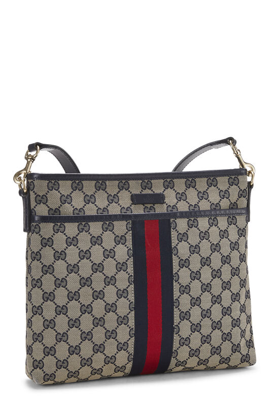 Navy GG Canvas Web Messenger, , large image number 1