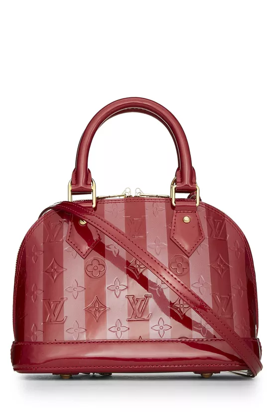 Red Monogram Vernis Rayures Alma BB, , large image number 3