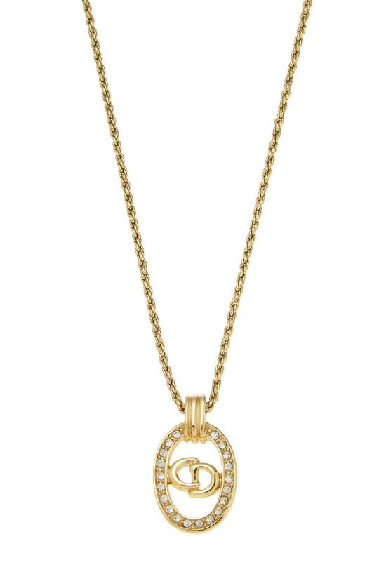 Gold Round 'CD' Necklace, , large image number 1