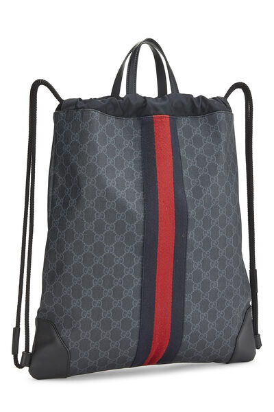 Black GG Supreme Canvas Neo Drawstring Backpack, , large