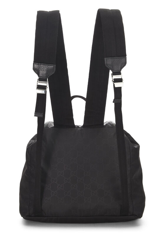 Black Nylon Double Pocket Backpack, , large image number 3