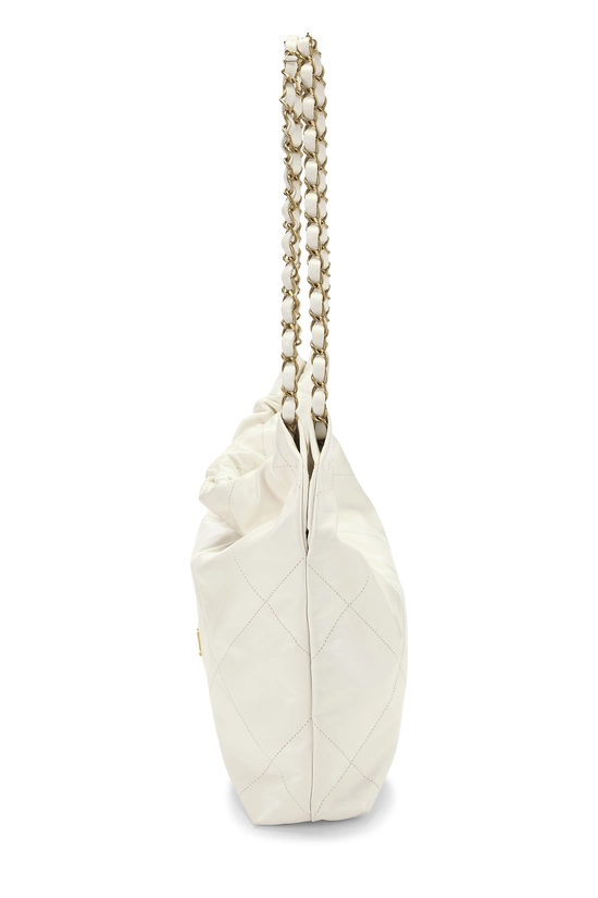 White Calfskin Chanel 22 Hobo Small, , large image number 2