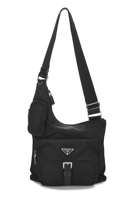 Black Nylon Messenger Bag, , large image number 0