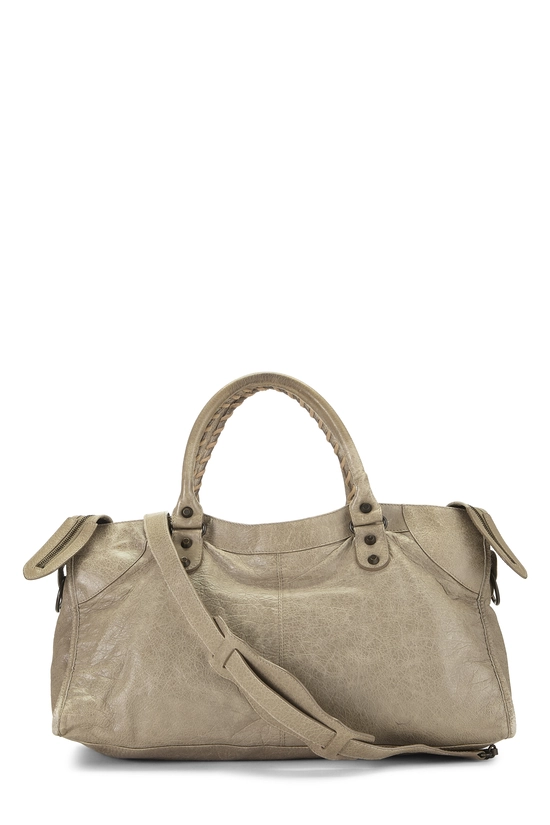 Grey Agneau Classic Part Time Handbag, , large image number 3