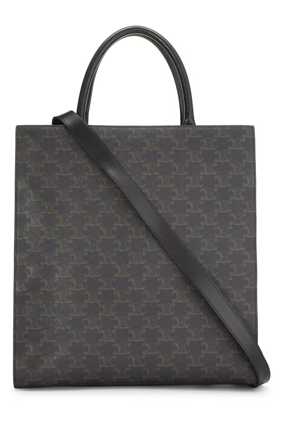 Black Triomphe Coated Canvas Vertical Cabas Medium, , large image number 3