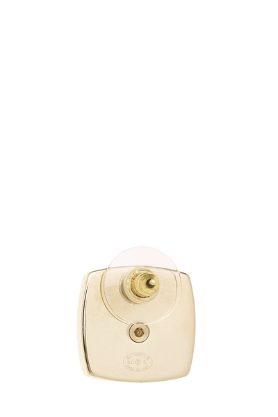 Gold Crystal & Faux Pearl 'CC' Earrings, , large