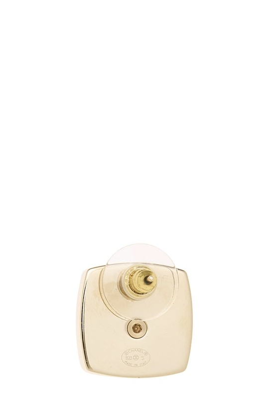 Gold Crystal & Faux Pearl 'CC' Earrings, , large image number 1