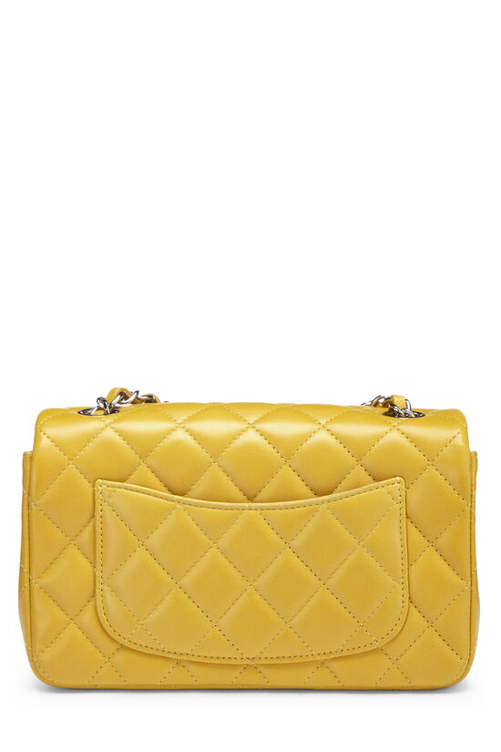 Yellow Quilted Lambskin Rectangular Flap Small, , large image number 4