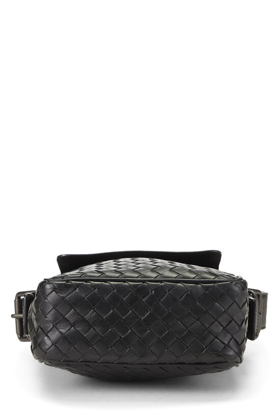 Black Intrecciato Leather Crossbody, , large image number 4