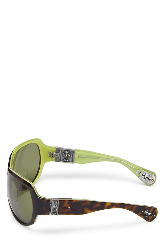 Green & Brown Tortoise Acetate Screamer Sunglasses, , large image number 3