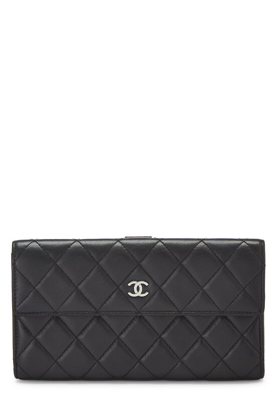 Black Quilted Lambskin Classic Flap Long Wallet, , large image number 1