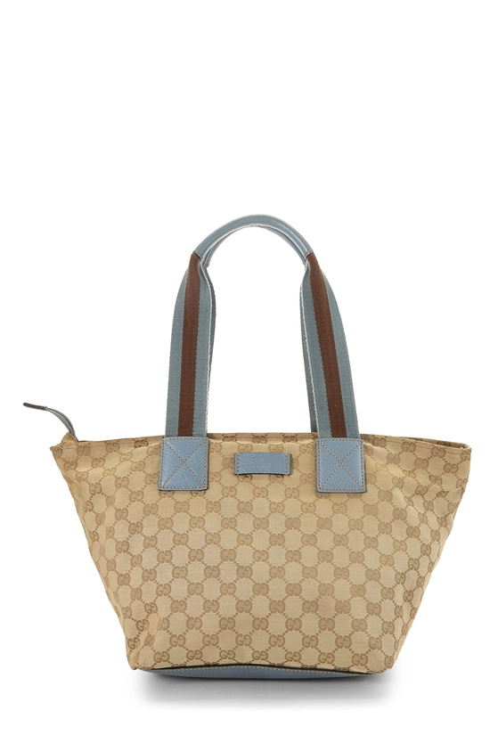 Blue Original GG Canvas Web Soft Zip Tote, , large image number 0