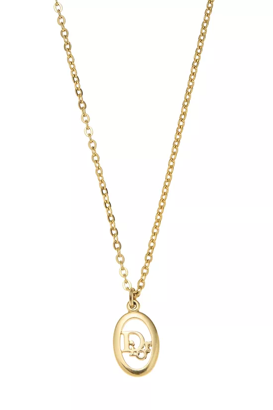 Gold Oval Logo Necklace, , large image number 1