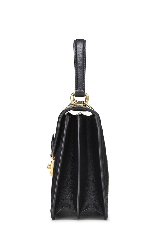 Black Leather Ophidia Top Handle Bag Small, , large image number 2