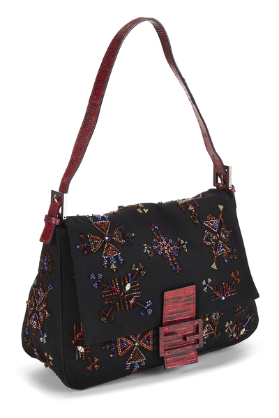 Black Woven Beaded Mama, , large