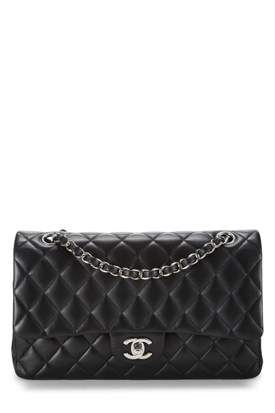 Chanel Black Quilted Lambskin Classic Double Flap Medium
