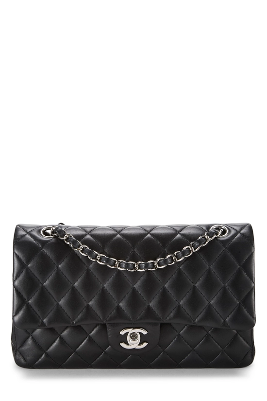 Black Quilted Lambskin Classic Double Flap Medium, , large image number 0