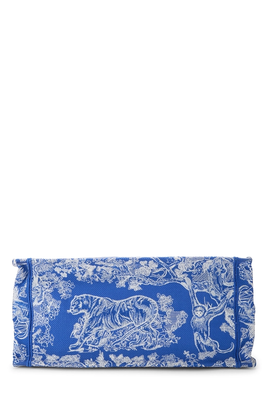 Blue Embroidered Canvas Book Tote Medium, , large image number 4