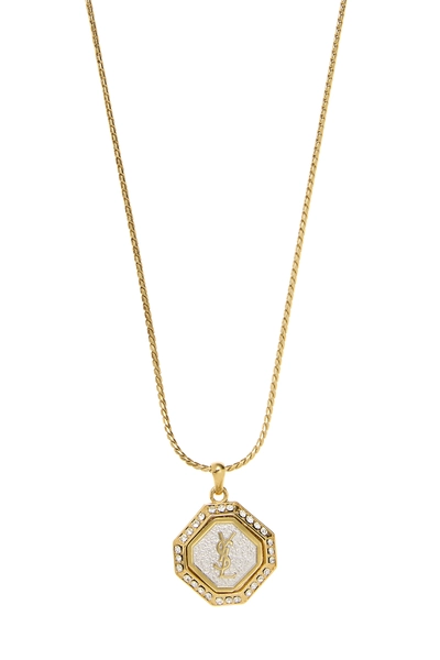 Gold Crystal Necklace, , large