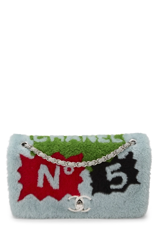 Blue Shearling No. 5 Flap Bag Medium, , large image number 0