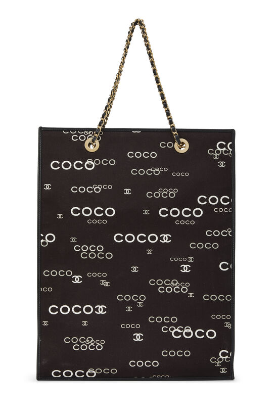 Black Coco Canvas Vertical Flat Tote, , large image number 4