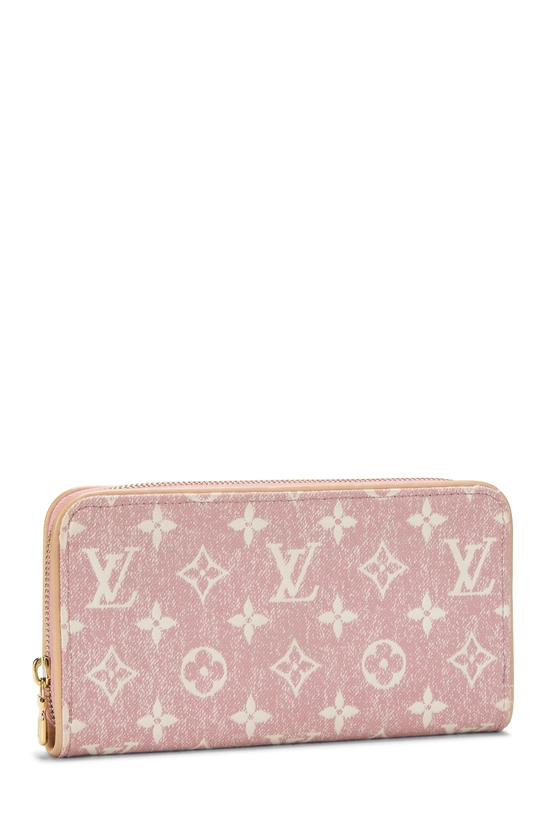 Pink Monogram Denim Zippy Continental, , large image number 1