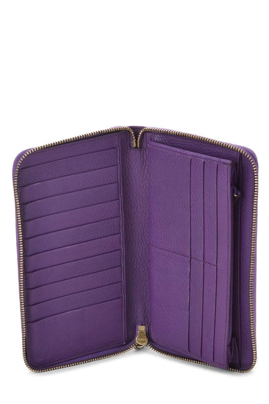 Pre-Owned Purple Leather Soho Zip Around Wallet QFA1F91LUB005