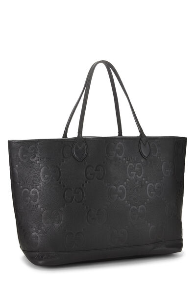 Black Leather Guccissima Tote, , large