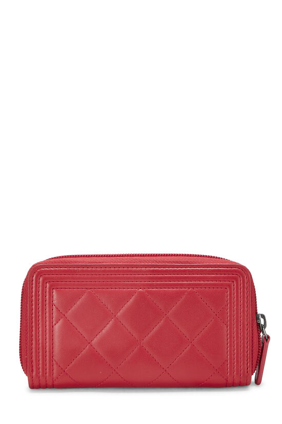 Red Quilted Lambskin Boy Wallet Small, , large image number 2