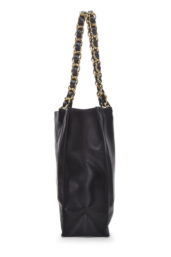 Black Lambskin Flat Chain Handle Tote, , large image number 2