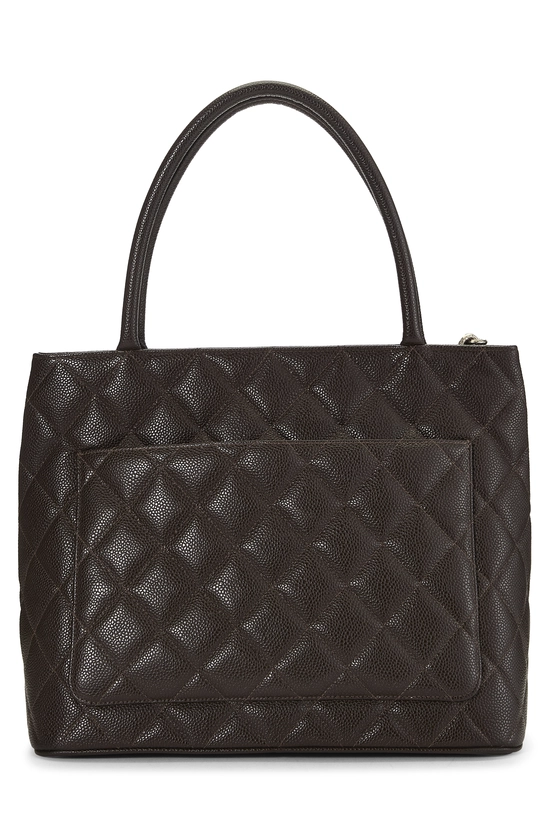 Brown Quilted Caviar Medallion Tote, , large image number 3