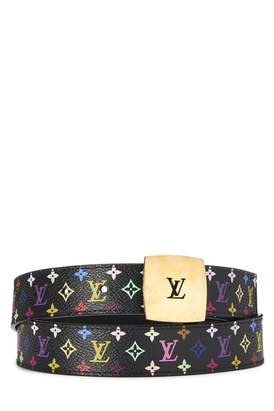 Takashi Murakami X Louis Vuitton Black Monogram Multicolore Ceinture 90