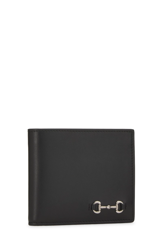 Black Leather Horsebit Wallet, , large image number 1